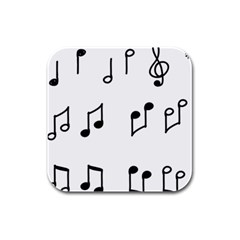 Piano Notes Music Rubber Square Coaster (4 Pack)  by HermanTelo