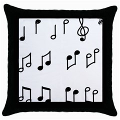 Piano Notes Music Throw Pillow Case (black) by HermanTelo