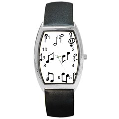 Piano Notes Music Barrel Style Metal Watch by HermanTelo