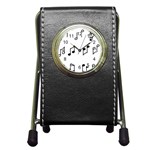 Piano Notes Music Pen Holder Desk Clock Front