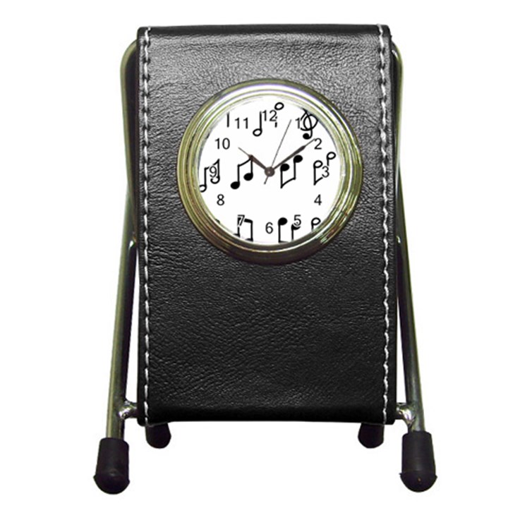 Piano Notes Music Pen Holder Desk Clock