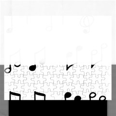 Piano Notes Music Rectangular Jigsaw Puzzl by HermanTelo