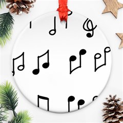 Piano Notes Music Round Ornament (two Sides) by HermanTelo