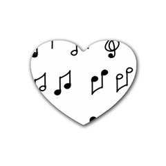 Piano Notes Music Rubber Coaster (heart) 