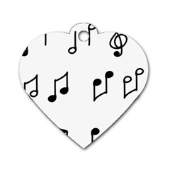 Piano Notes Music Dog Tag Heart (one Side)