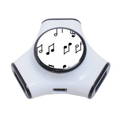 Piano Notes Music 3-port Usb Hub