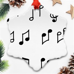 Piano Notes Music Snowflake Ornament (two Sides) by HermanTelo