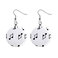 Piano Notes Music Mini Button Earrings