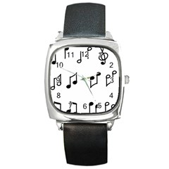 Piano Notes Music Square Metal Watch by HermanTelo