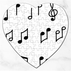 Piano Notes Music Jigsaw Puzzle (heart) by HermanTelo