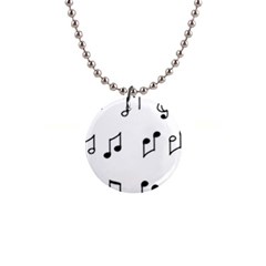 Piano Notes Music 1  Button Necklace by HermanTelo