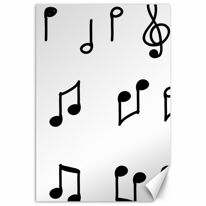 Piano Notes Music Canvas 12  x 18 