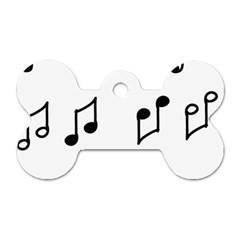 Piano Notes Music Dog Tag Bone (two Sides)