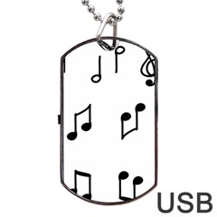 Piano Notes Music Dog Tag Usb Flash (one Side) by HermanTelo