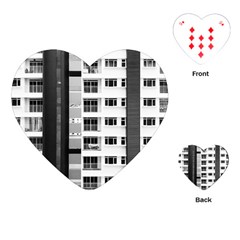 White And Black City Buildings Playing Cards Single Design (heart) by Pakrebo