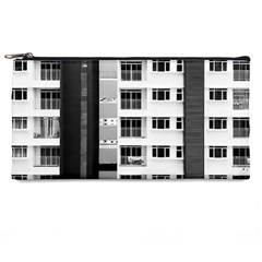 White And Black City Buildings Pencil Cases by Pakrebo