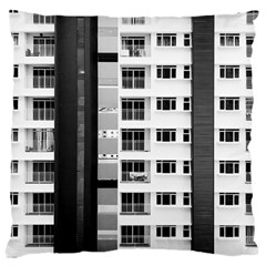 White And Black City Buildings Large Cushion Case (one Side) by Pakrebo