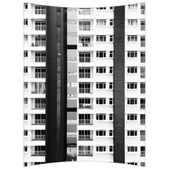 White And Black City Buildings Back Support Cushion by Pakrebo