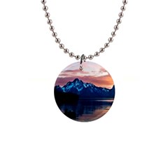 Tree Near Mountain Range 1  Button Necklace by Pakrebo