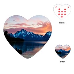 Tree Near Mountain Range Playing Cards Single Design (heart) by Pakrebo