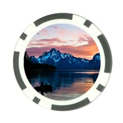 Tree Near Mountain Range Poker Chip Card Guard by Pakrebo