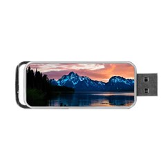 Tree Near Mountain Range Portable Usb Flash (one Side) by Pakrebo