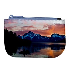 Tree Near Mountain Range Large Coin Purse