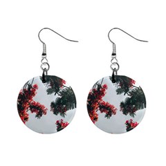 Red Petaled Flowers Mini Button Earrings by Pakrebo