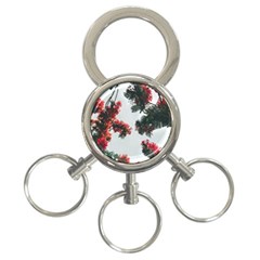 Red Petaled Flowers 3-ring Key Chain by Pakrebo