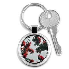 Red Petaled Flowers Key Chain (round) by Pakrebo