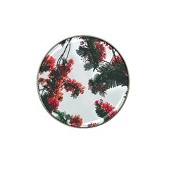 Red Petaled Flowers Hat Clip Ball Marker (4 Pack) by Pakrebo