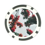 Red Petaled Flowers Poker Chip Card Guard (10 pack) Front