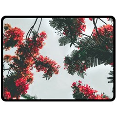 Red Petaled Flowers Fleece Blanket (large)  by Pakrebo