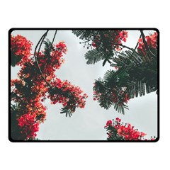 Red Petaled Flowers Fleece Blanket (small) by Pakrebo