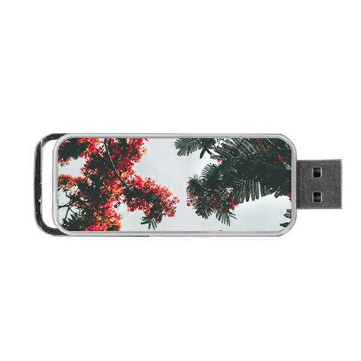 Red Petaled Flowers Portable USB Flash (One Side)