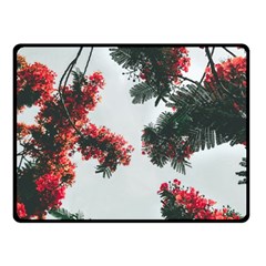 Red Petaled Flowers Double Sided Fleece Blanket (small)  by Pakrebo