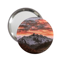 Scenic View Of Snow Capped Mountain 2 25  Handbag Mirrors by Pakrebo