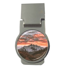 Scenic View Of Snow Capped Mountain Money Clips (round)  by Pakrebo