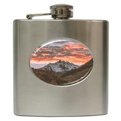 Scenic View Of Snow Capped Mountain Hip Flask (6 Oz) by Pakrebo