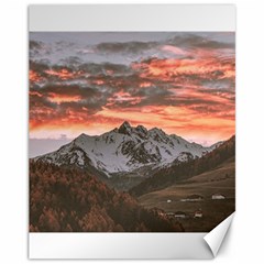 Scenic View Of Snow Capped Mountain Canvas 11  X 14  by Pakrebo