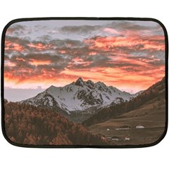 Scenic View Of Snow Capped Mountain Double Sided Fleece Blanket (mini)  by Pakrebo