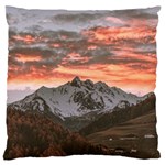 Scenic View Of Snow Capped Mountain Large Flano Cushion Case (Two Sides) Back