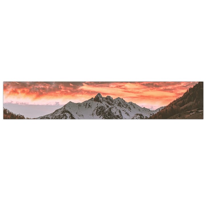 Scenic View Of Snow Capped Mountain Large Flano Scarf 