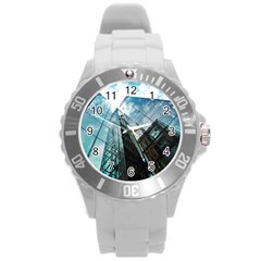 Architectural Design Architecture Building Business Round Plastic Sport Watch (l) by Pakrebo