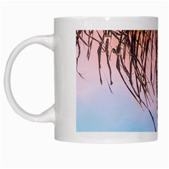 Two Green Palm Leaves On Low Angle Photo White Mugs by Pakrebo