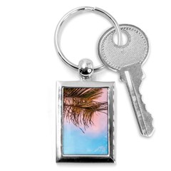 Two Green Palm Leaves On Low Angle Photo Key Chain (rectangle) by Pakrebo