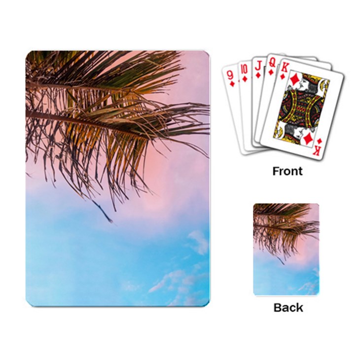 Two Green Palm Leaves On Low Angle Photo Playing Cards Single Design (Rectangle)