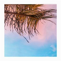 Two Green Palm Leaves On Low Angle Photo Medium Glasses Cloth by Pakrebo