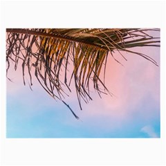 Two Green Palm Leaves On Low Angle Photo Large Glasses Cloth (2 Sides) by Pakrebo