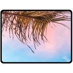 Two Green Palm Leaves On Low Angle Photo Fleece Blanket (Large)  80 x60  Blanket Front